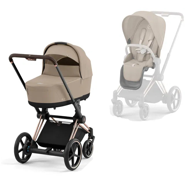 CYBEX ePriam 2.0 Rosegold Kombikinderwagen cozy beige beige