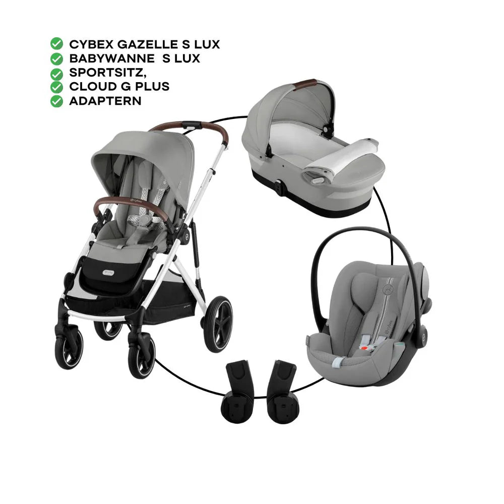 Cybex Gazelle S Trio-Set Bundle Inkl Cloud G PLUS i-Size Seashell Beige