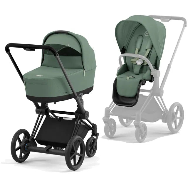 CYBEX ePriam 2.0 Matt Black Kombikinderwagen cozy beige beige