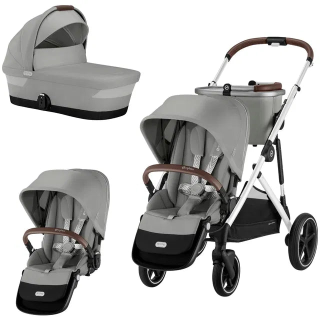 CYBEX Gazelle S Geschwisterkinderwagen moon black black