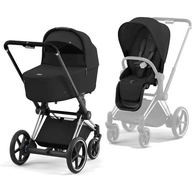 CYBEX ePriam 2.0 Chrome Black Kombikinderwagen cozy beige beige