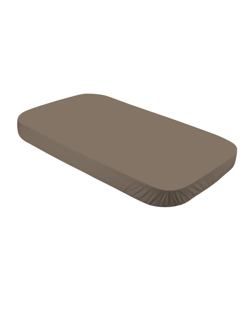 Spannbettlaken aus Baumwolle 124x73 cm – Taupe Quadi