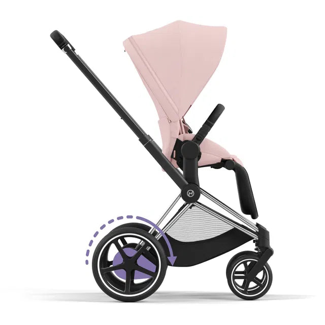 Cybex Chrome ePriam Travel Bundle-Set 4in1 inkl Cloud T Plus Chrome / Black /Peach Pink