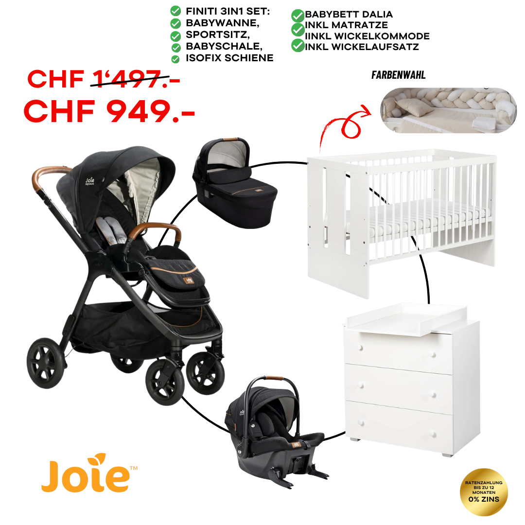 Joie Finiti Bundle Set inkl Paula Babybett & Wickelkommode