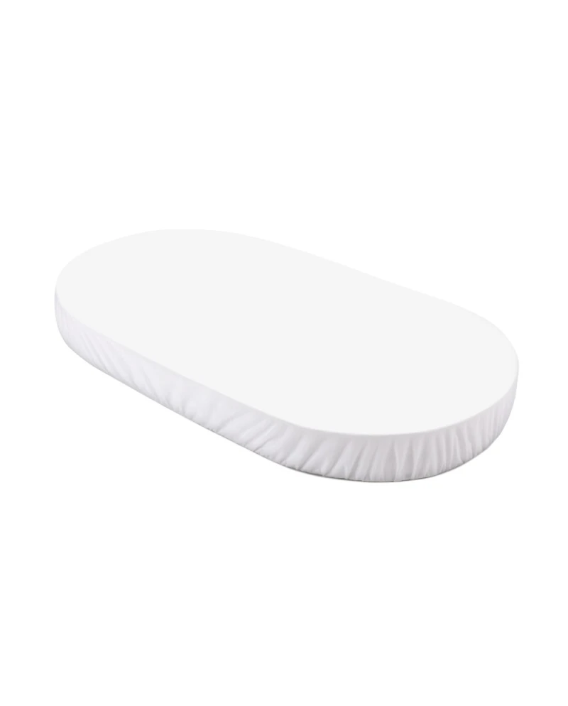 Spannbettlaken aus Baumwolle 124x73 cm – Oval Weiss