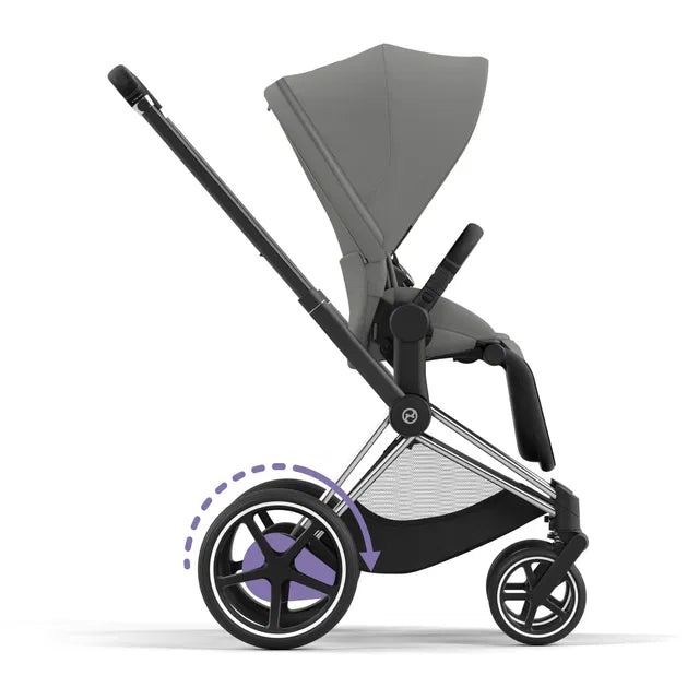 Cybex Chrome ePriam Travel Bundle-Set 4in1 inkl Cloud T Plus Chrome / Black / Mirage Grey