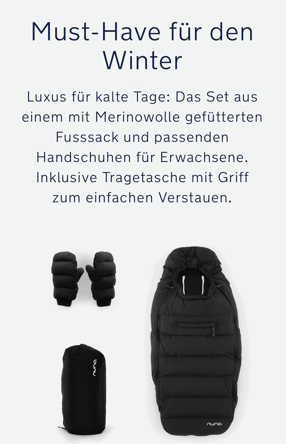 nuna Winter Stroller Set Merino Wool cedar