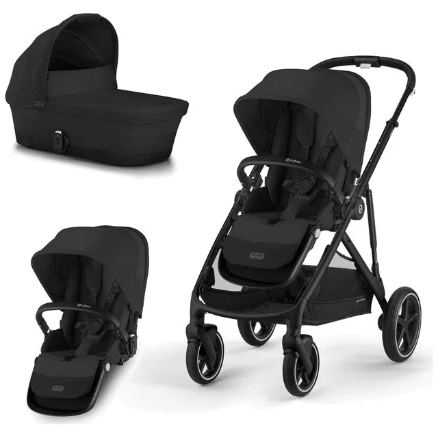 CYBEX Gazelle S Geschwisterkinderwagen moon black black