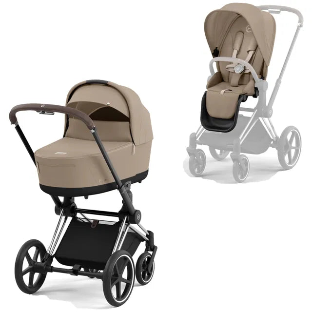 CYBEX Priam 4.0 Chrome Brown Kombikinderwagen cozy beige beige