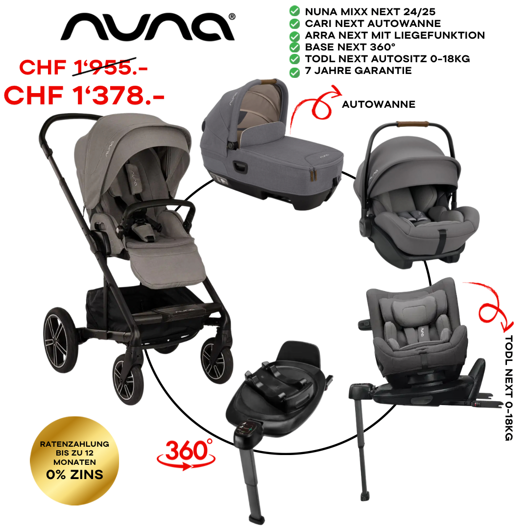 Nuna Mixx Next Bundle Set 5in1 inkl Cari, Arra & Todl Next Granite