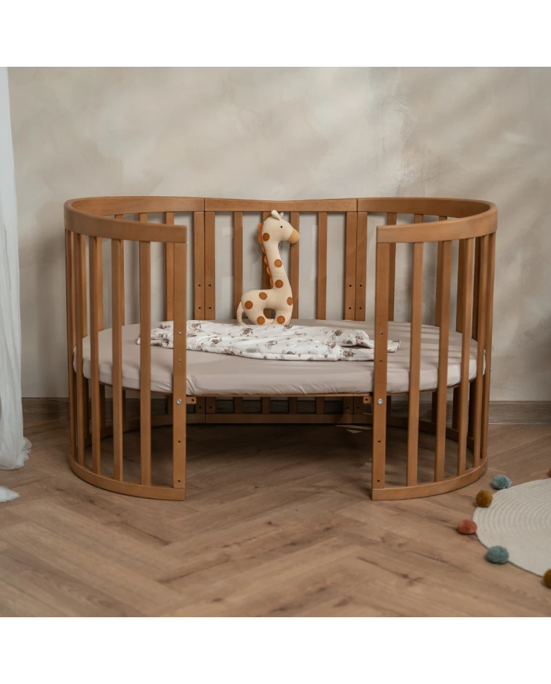 Lit bébé 7en1 Ovale Vintage – incl. Matelas