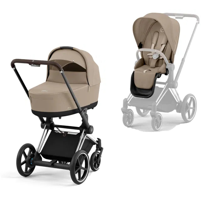 CYBEX ePriam 2.0 Chrome Brown Kombikinderwagen cozy beige beige