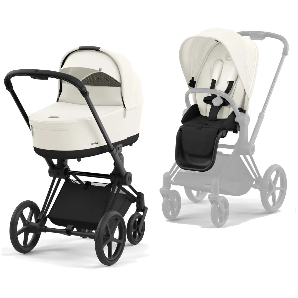 Cybex Priam Matt Off White Travel Bundle-Set 4in1 inkl Cloud T Plus