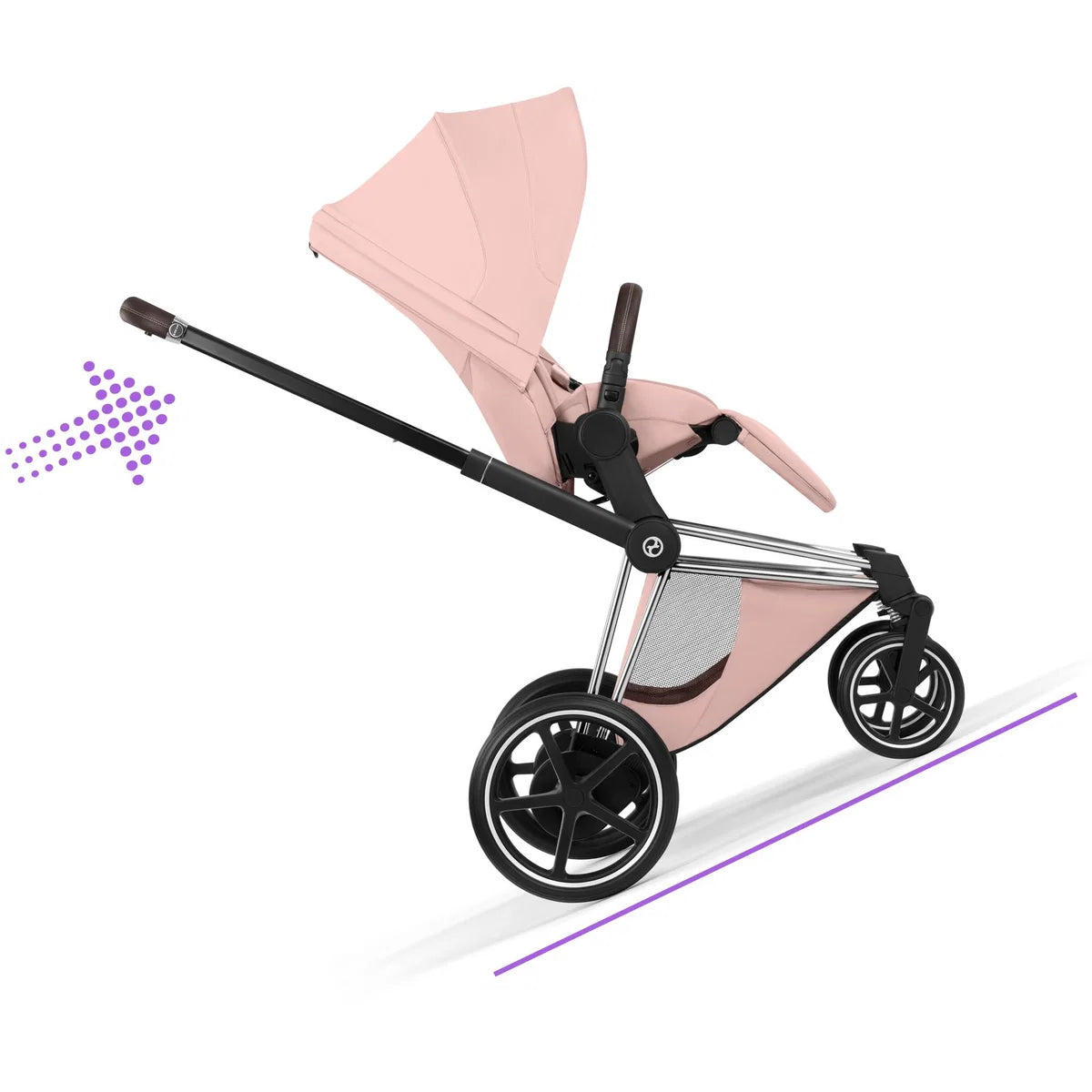 CYBEX E-Priam Style Chrome Bundle - Set 4in1 inkl. Cloud T & Base T Peach Pink