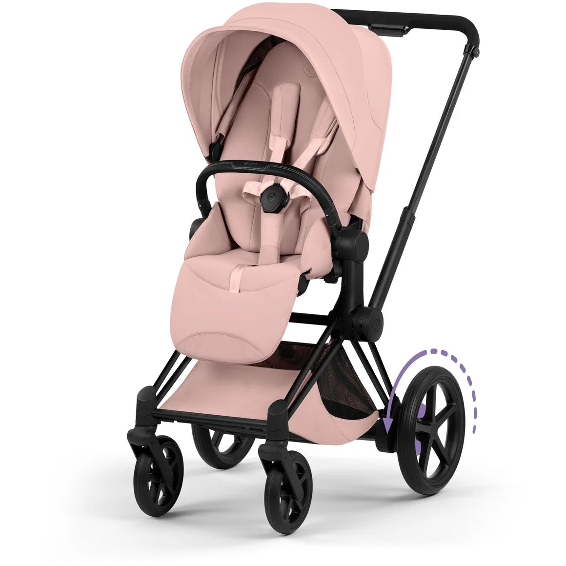 CYBEX E-Priam Style Matt Bundle - Set 4in1 inkl. Cloud T & Base T Peach Pink