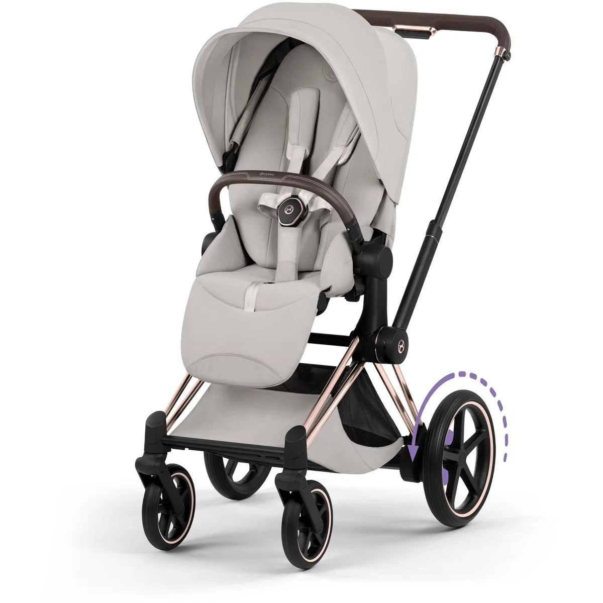 CYBEX Priam Style Rosegold Bundle - Set 4en1 incluant Cloud T & Base T Noir Sepia