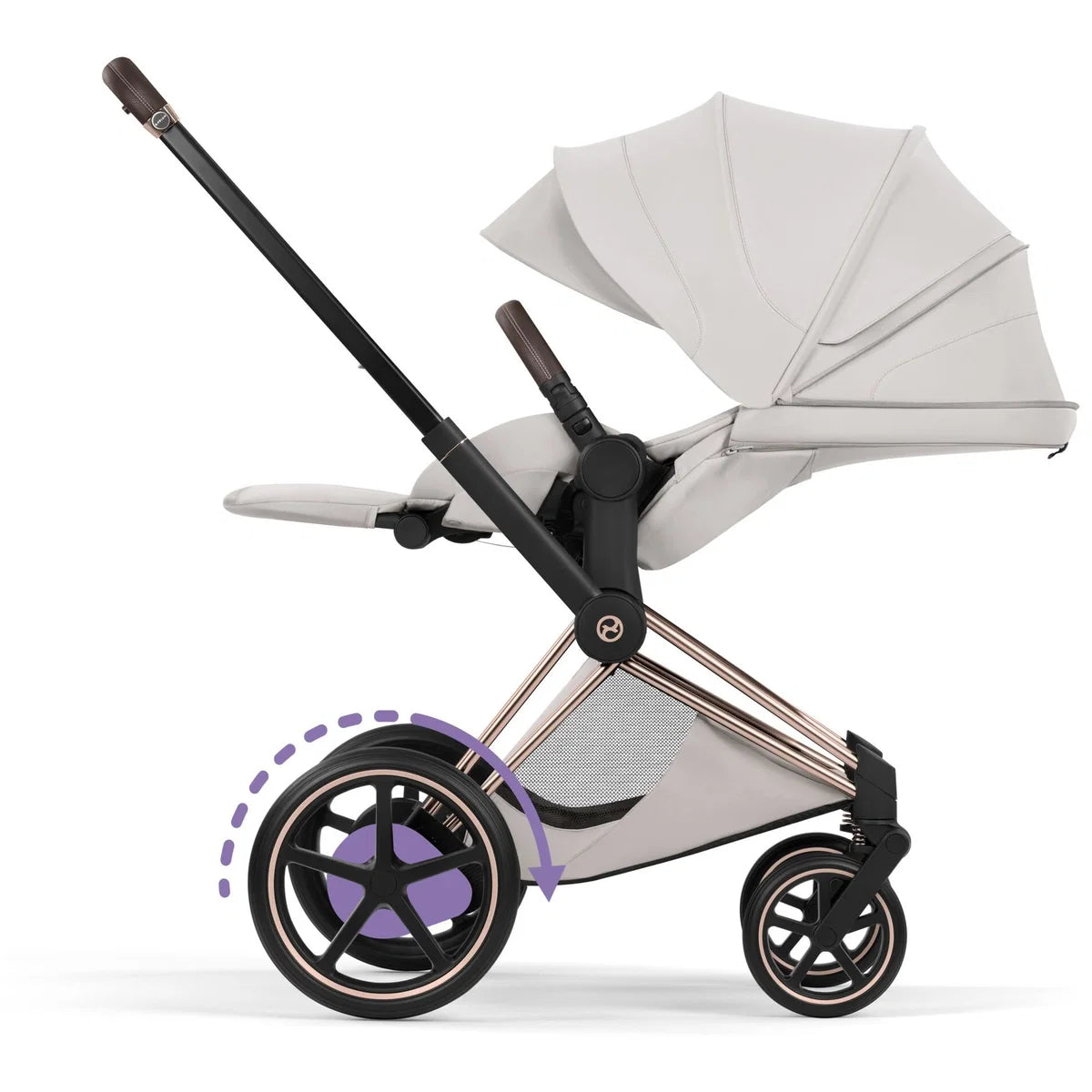 CYBEX Priam Style Rosegold Bundle - Set 4en1 incluant Cloud T & Base T Noir Sepia