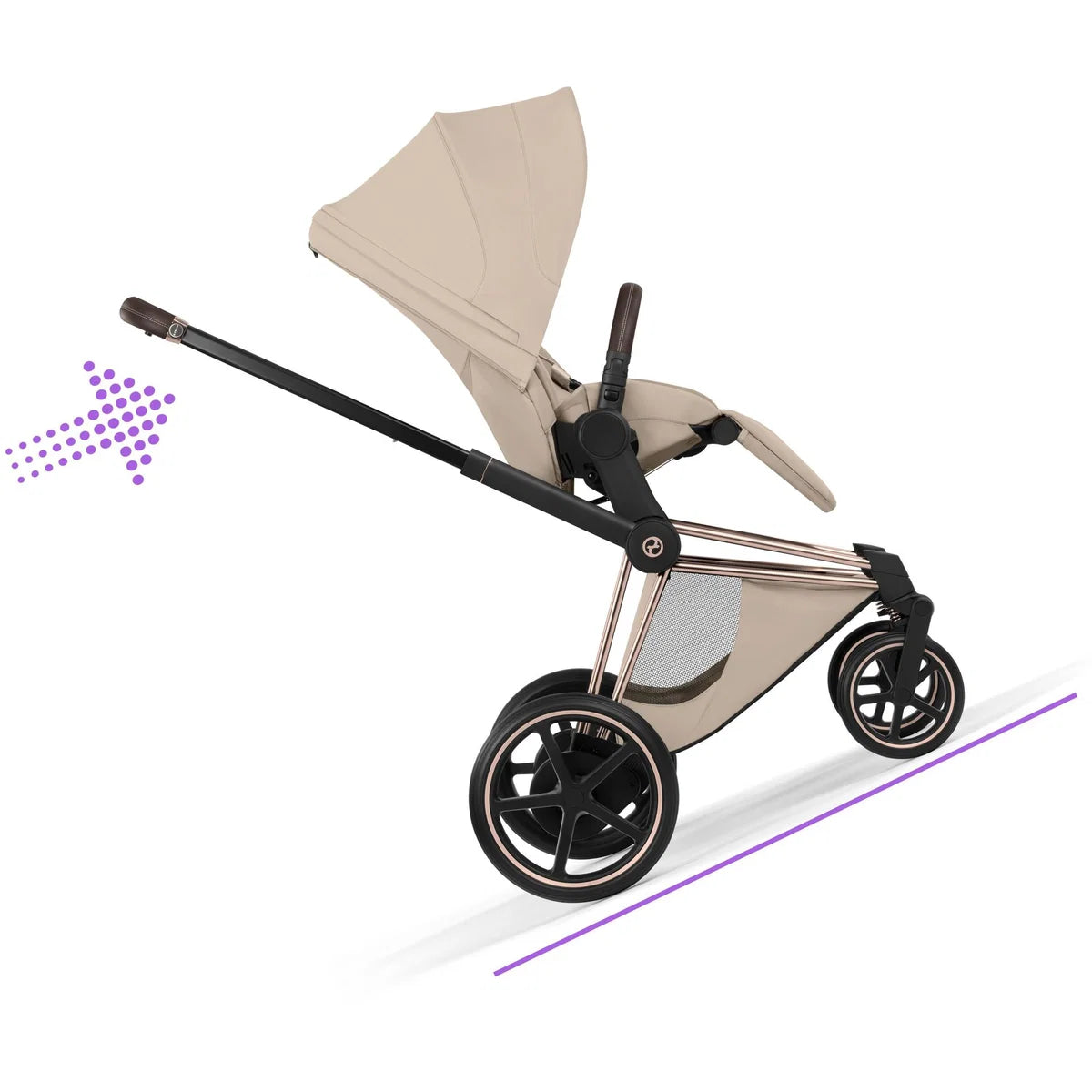 CYBEX E-Priam Style Rosegold Bundle - Set 4in1 inkl. Cloud T & Base T Cozy Beige