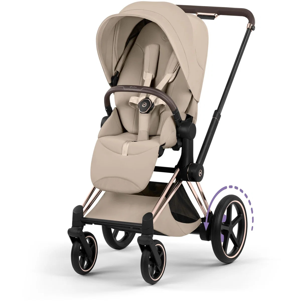 CYBEX E-Priam Style Rosegold Bundle - Set 4in1 inkl. Cloud T & Base T Cozy Beige