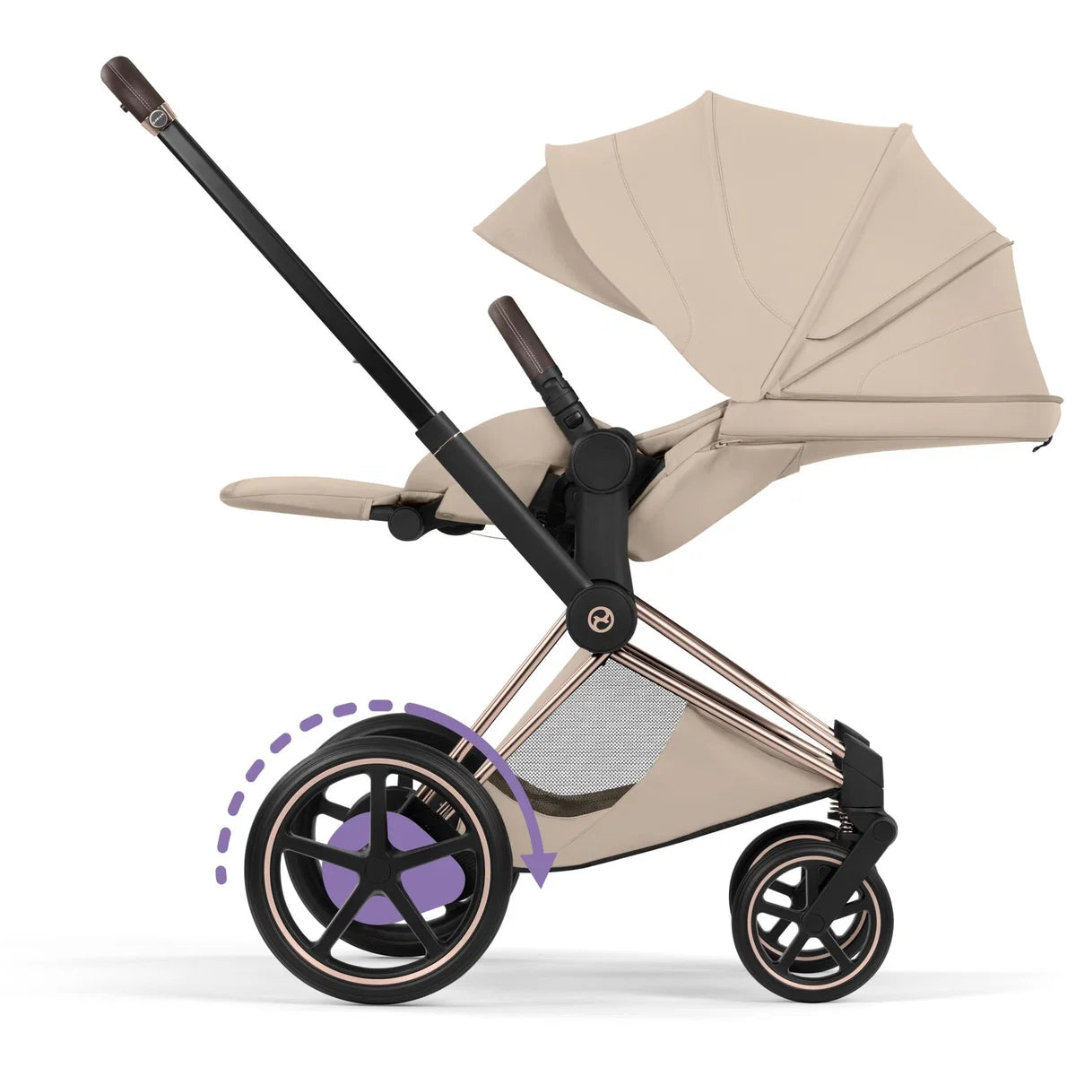 CYBEX E-Priam Style Rosegold Bundle - Set 4in1 inkl. Cloud T & Base T Cozy Beige