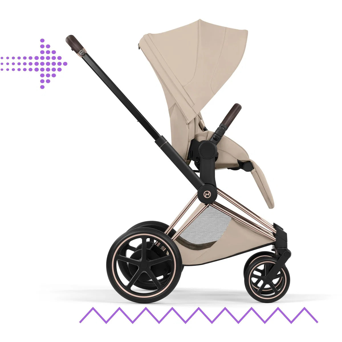 CYBEX E-Priam Style Rosegold Bundle - Set 4in1 inkl. Cloud T & Base T Cozy Beige