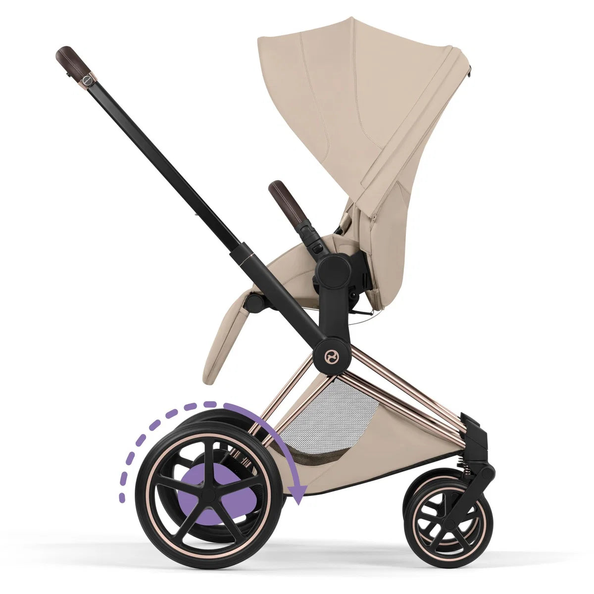CYBEX E-Priam Style Rosegold Bundle - Set 4in1 inkl. Cloud T & Base T Cozy Beige