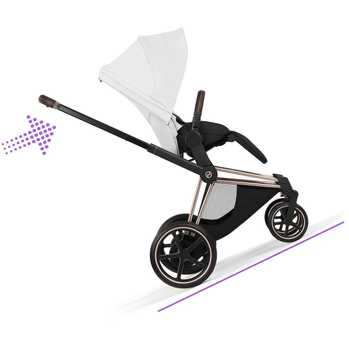 CYBEX E-Priam Style Rosegold Bundle - Set 4in1 inkl. Cloud T & Base T Off White