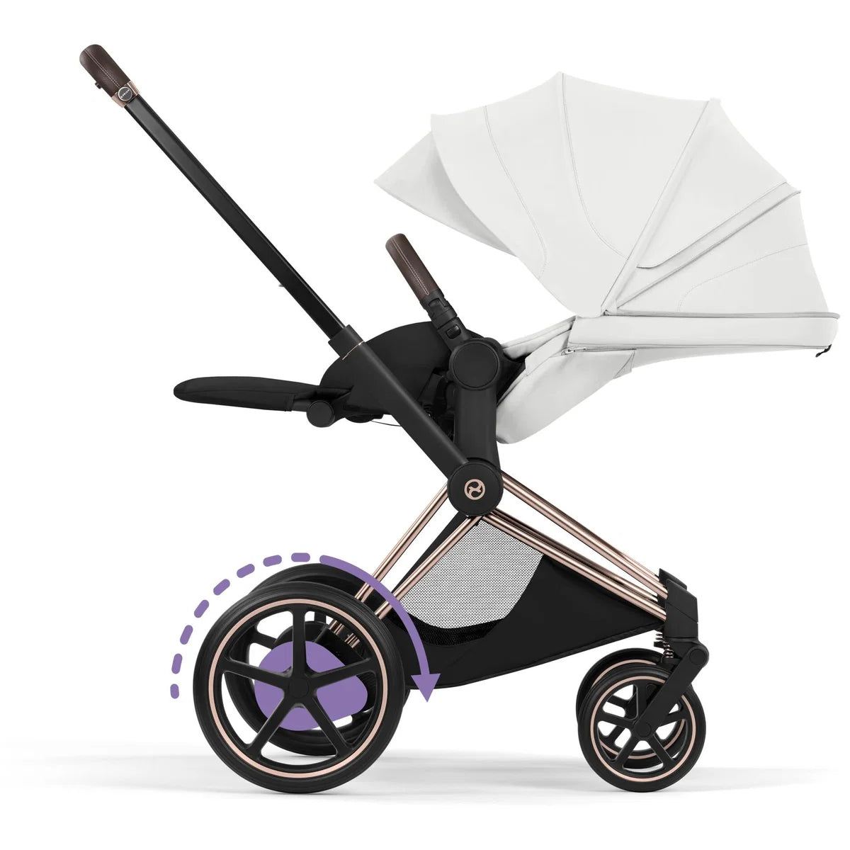 CYBEX E-Priam Style Rosegold Bundle - Set 4in1 inkl. Cloud T & Base T Off White