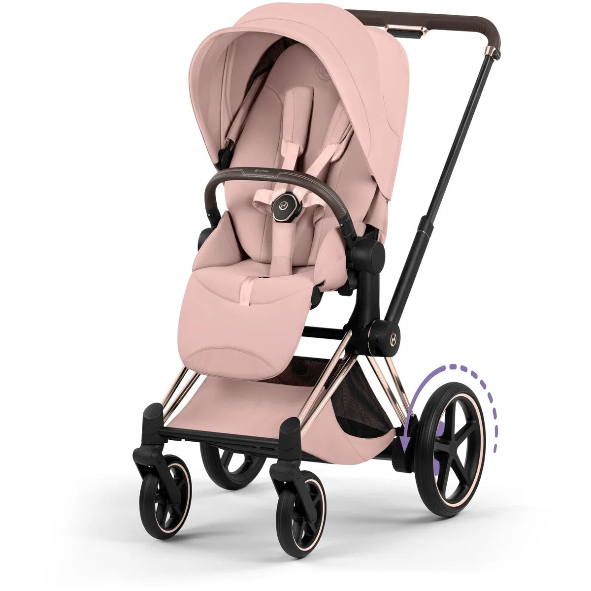CYBEX E-Priam Style Rosegold Bundle - Set 4in1 inkl. Cloud T & Base T Peach Pink