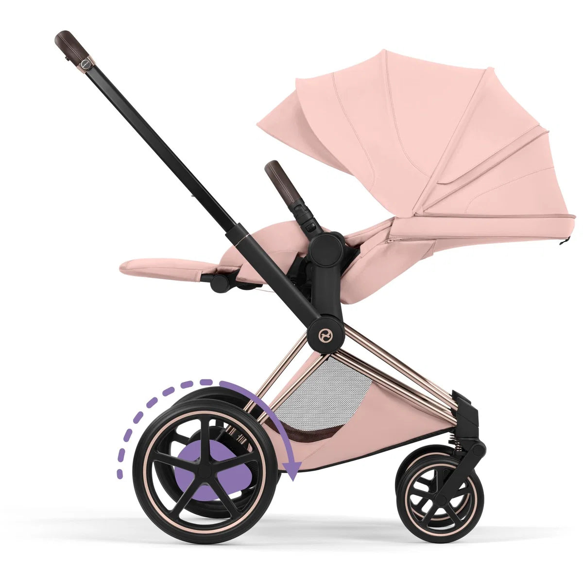 CYBEX E-Priam Style Rosegold Bundle - Set 4in1 inkl. Cloud T & Base T Peach Pink