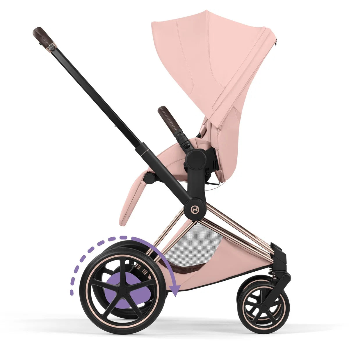 CYBEX E-Priam Style Rosegold Bundle - Set 4in1 inkl. Cloud T & Base T Peach Pink