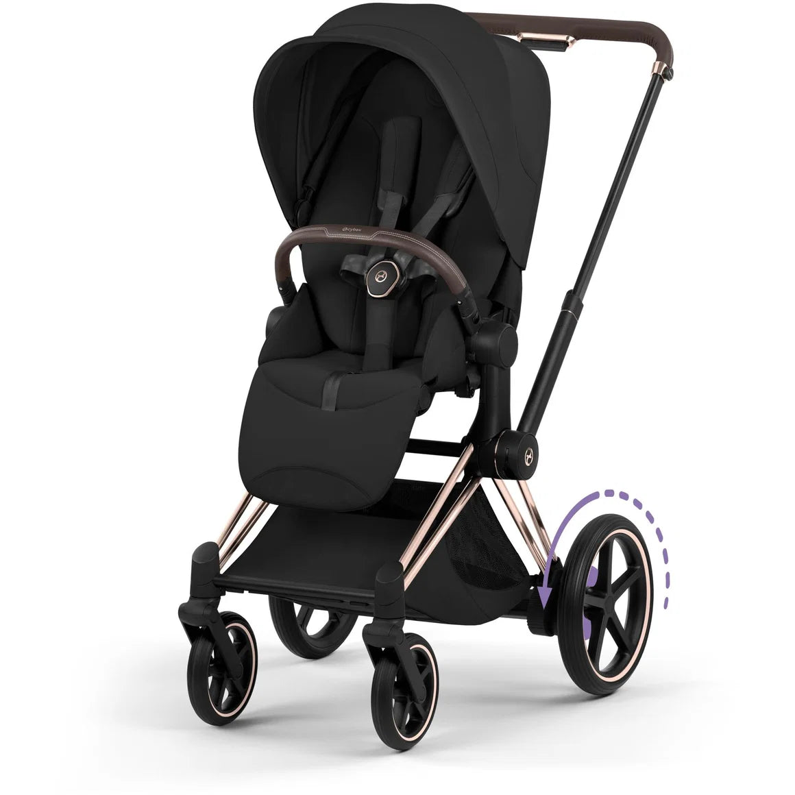 CYBEX E-Priam Style Rosegold Bundle - Set 4in1 inkl. Cloud T & Base T Sepia Black