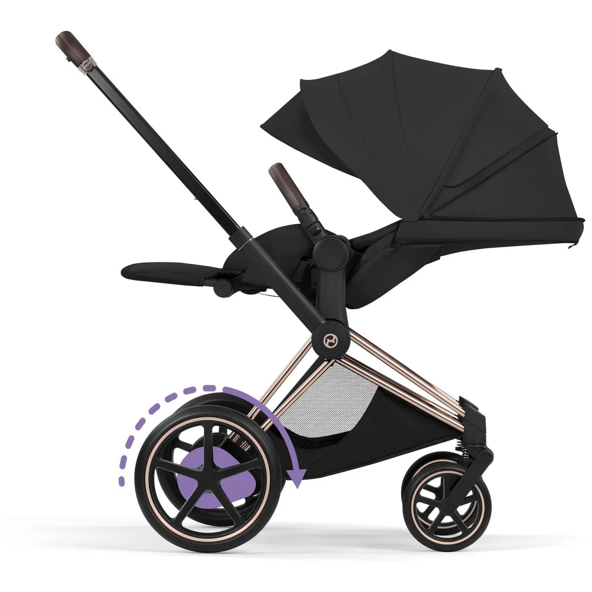CYBEX E-Priam Style Rosegold Bundle - Set 4in1 inkl. Cloud T & Base T Sepia Black