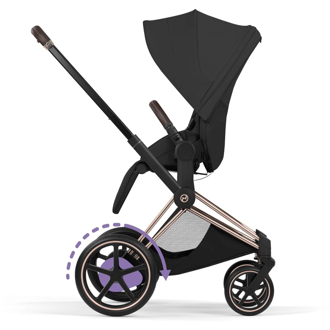 CYBEX E-Priam Style Rosegold Bundle - Set 4in1 inkl. Cloud T & Base T Sepia Black