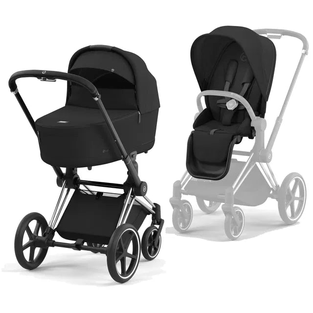 CYBEX Priam 4.0 Chrome Black Kombikinderwagen cozy beige beige