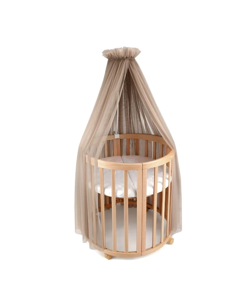 Baldachin aus Tüll in Beige + Baldachin-Gestell