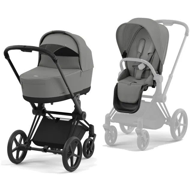 CYBEX Priam 4.0 Matt Black Kombikinderwagen cozy beige beige