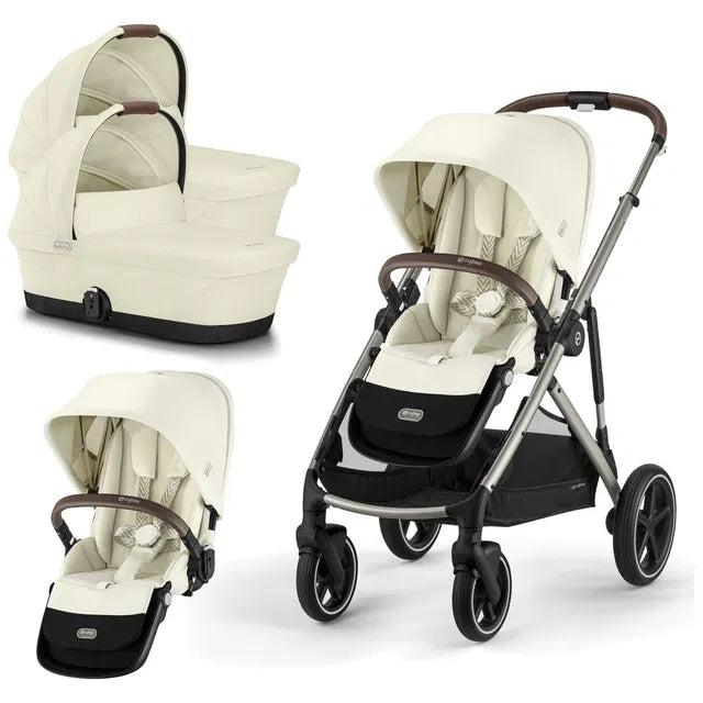 CYBEX Gazelle S Zwillingskinderwagen moon black black