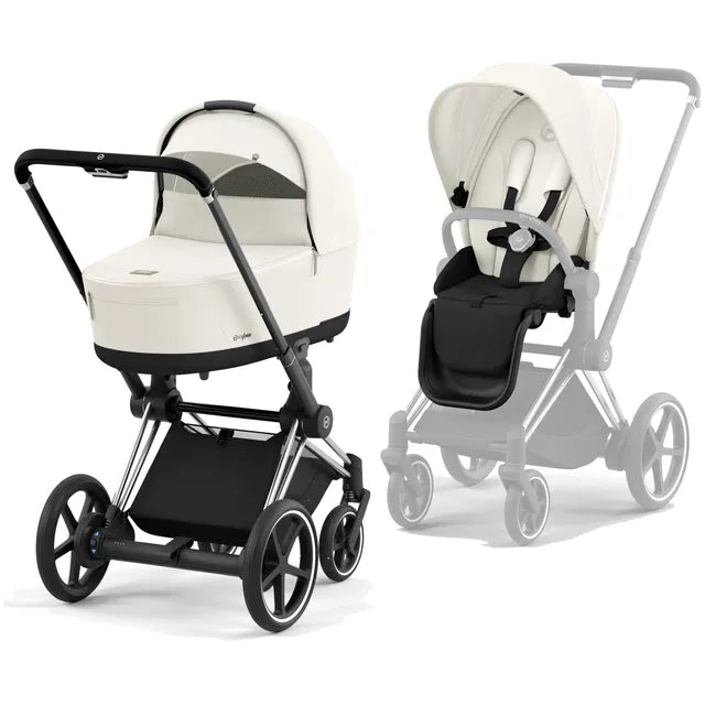 CYBEX ePriam 2.0 Chrome Black Kombikinderwagen cozy beige beige