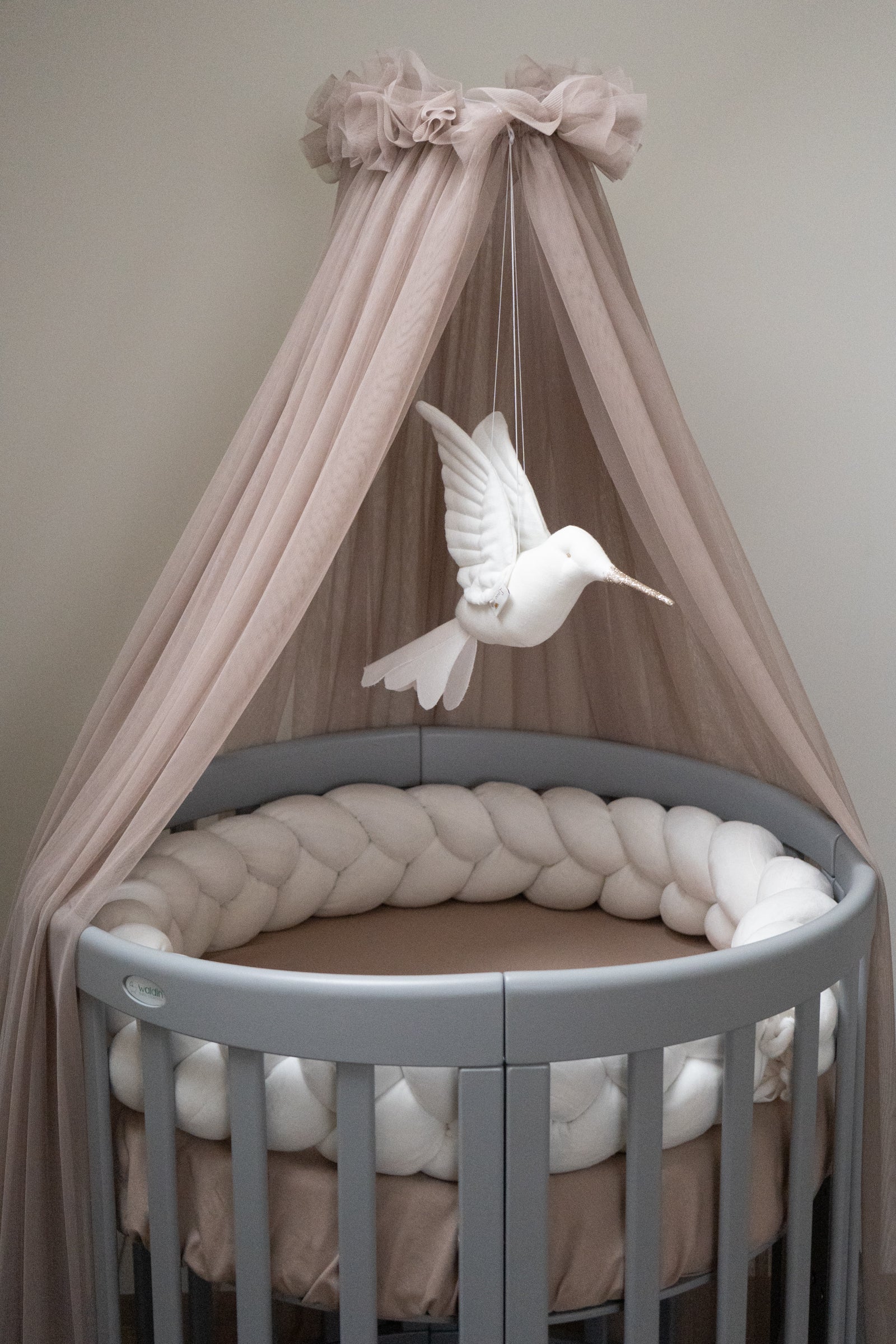 Bettschlange 210 cm Velours – Ecru