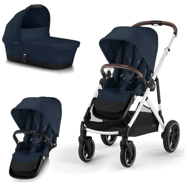 CYBEX Gazelle S Geschwisterkinderwagen moon black black