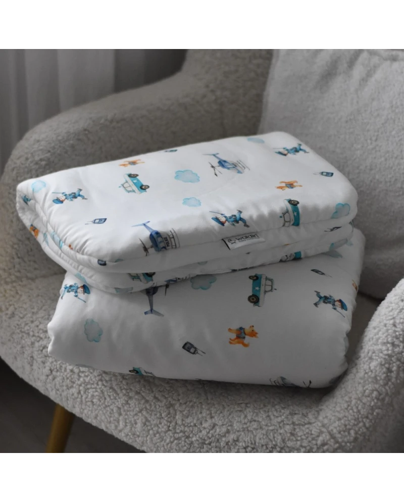 Bambus Decke & Kissen mit Füllung Polizei