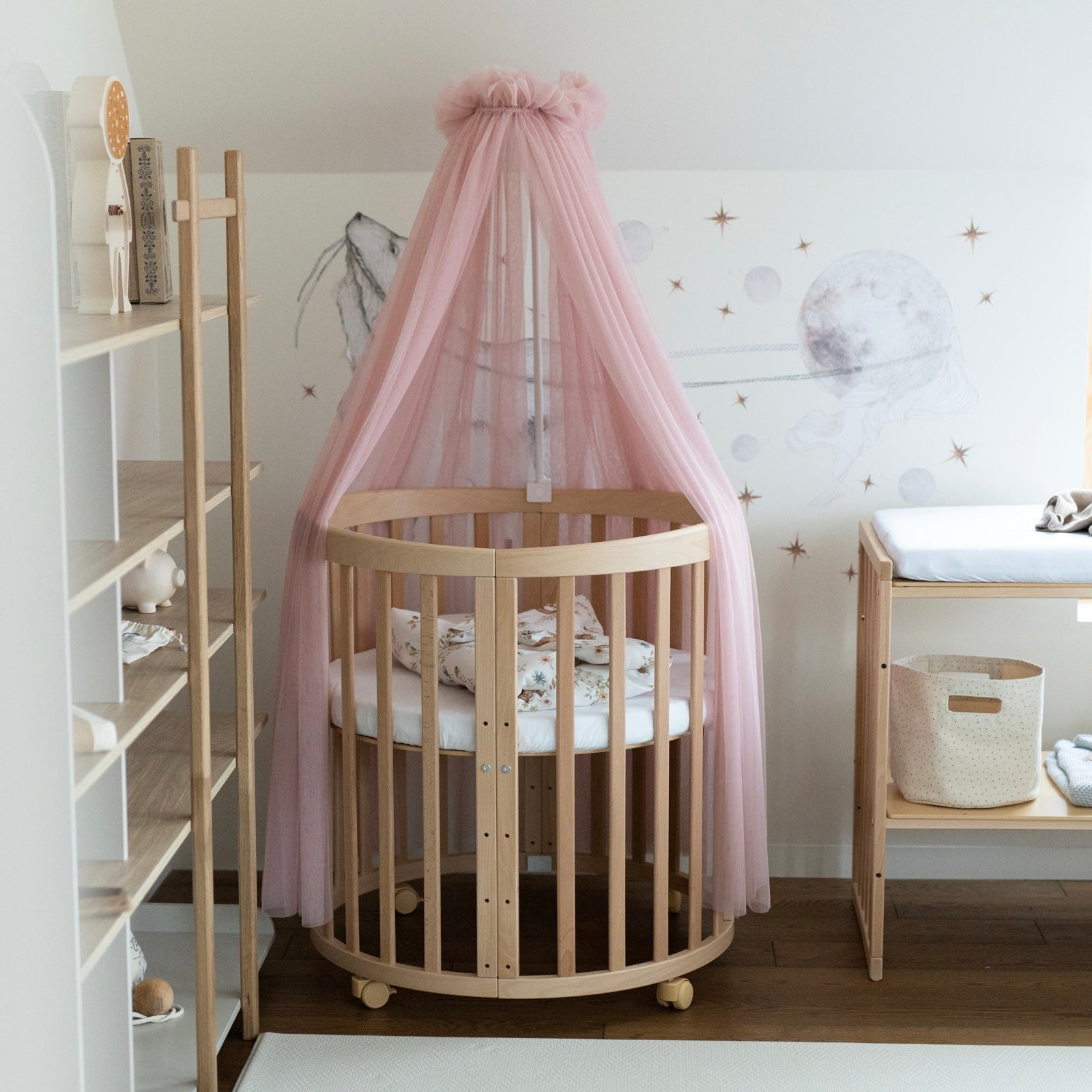 7in1 Babybett Oval Nature – inkl. Matratze