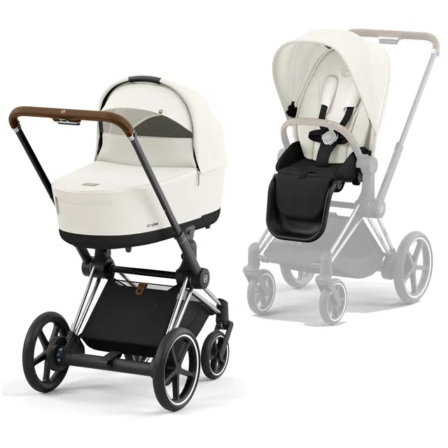 CYBEX ePriam 2.0 Chrome Brown Kombikinderwagen cozy beige beige