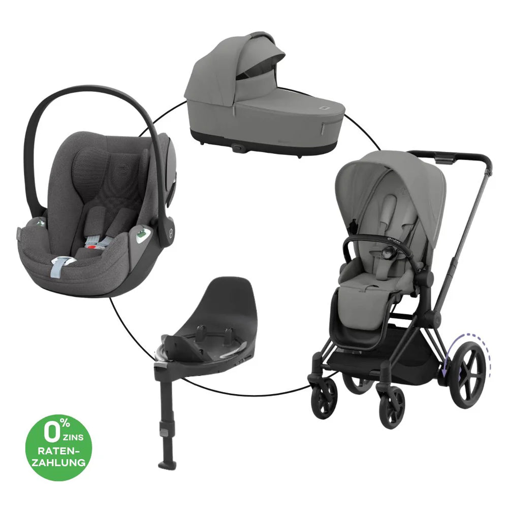 Cybex ePriam Travel Bundle-Set 4in1 inkl Cloud T Plus Off White / Black