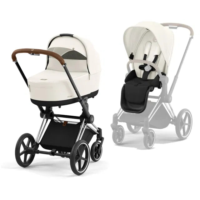 CYBEX Priam 4.0 Chrome Brown Kombikinderwagen cozy beige beige