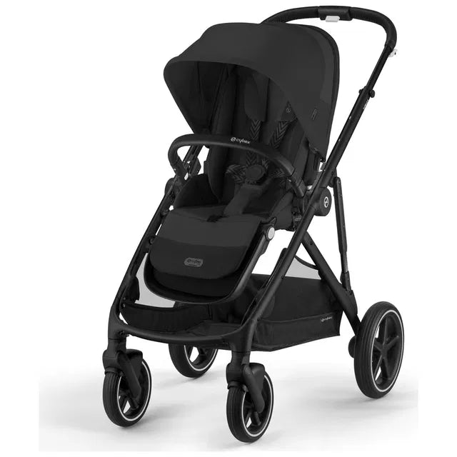 CYBEX Gazelle S Zwillingskinderwagen Bundle-Set 4in1 Moon Black