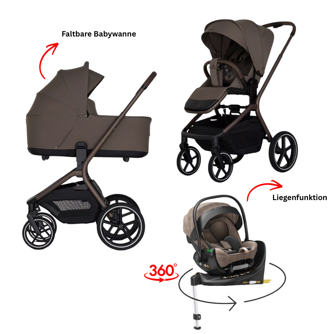 My Junior Mavi 4in1 Bundle-Set Mocca Brown inkl. Aura ergo i-Size