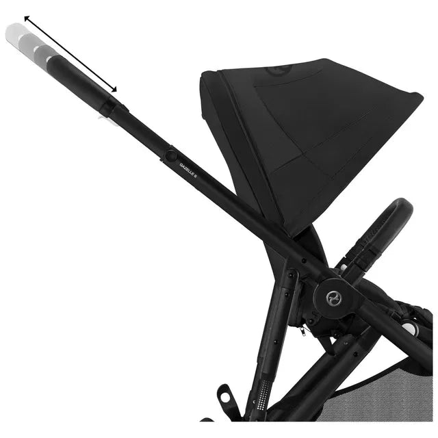 CYBEX Gazelle S Zwillingskinderwagen Bundle-Set 4in1 Moon Black