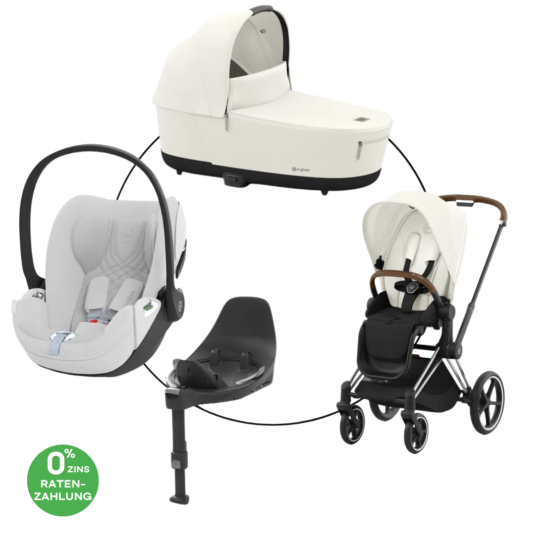 Cybex Priam Travel Bundle-Set 4in1 inkl Cloud T Plus Off White/ Brown /Chrome
